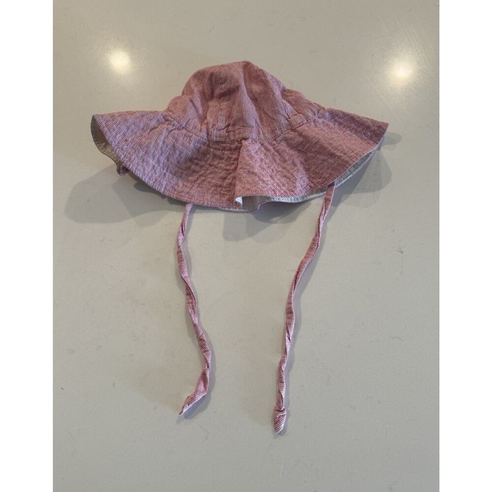 Guthrie Lane Baby Size Large Hat‎ Striped Red Off White 100% Cotton Prairie